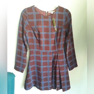 Gianni Bini Long Sleeve Plaid Dress Women's Size Small
